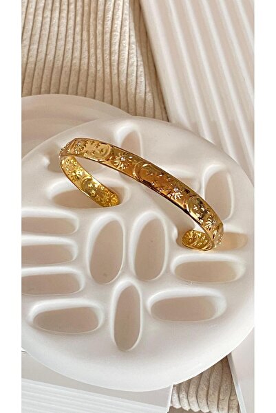 bijoux uniques ay güneş çelik kadın bilezik