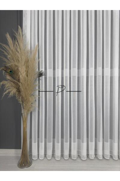 rendecioğlutekstil Tulle Curtain Banded Strip Anotella Pattern Luxury Dobby 3 Different Color Options