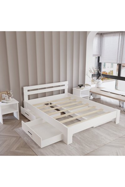 RENAZZO 4 Çekmeceli Letto Mdf Karyola | Tek Ve Çift Kişilik Yatak Uyumlu, Kolay Kurulum