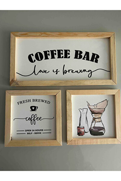 Tooall Ξύλινο τραπέζι με θέμα το καφέ για την κουζίνα – "Fresh Brewed Coffee Bar"