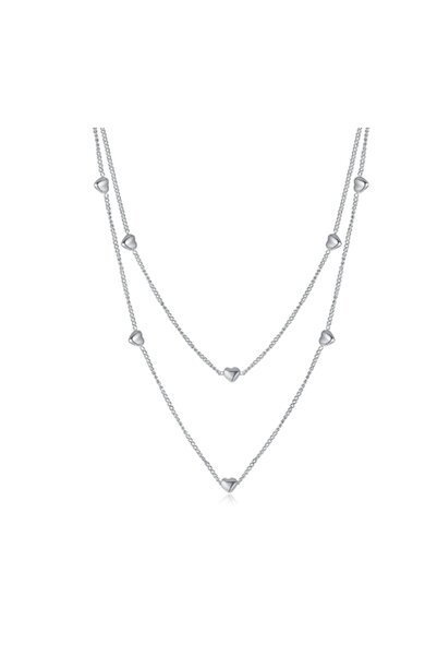 Lee Cooper Lc.N.01432.330 Metallic Women's Necklace with Heart Detail