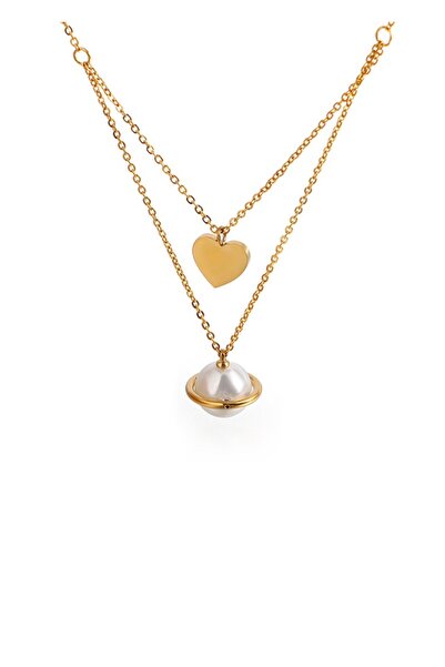 Lee Cooper LC.N.01003.120 قلادة نسائية ذهبية مرصعة باللؤلؤ