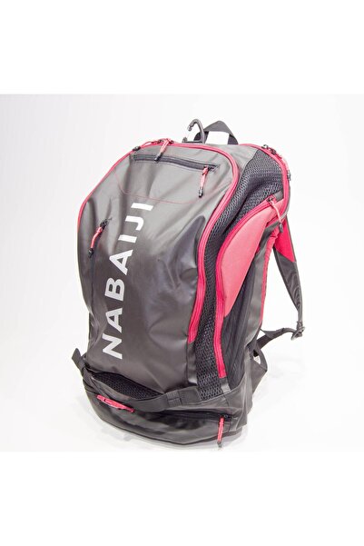 Decathlon Unisex Siyah/Kırmızı 40Lt Yüzücü Sırt Çantası 9 bölmeli Nabaiji Mer...