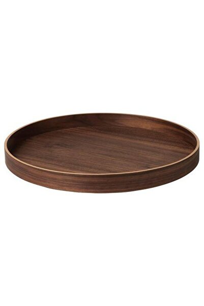 IKEA Yuvarlak Tepsi, Ceviz MeridyenDukkan 42 cm Kahverengi Sunumluk Servis Tepsi