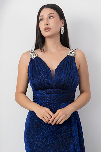 PULLIMM Вечірня сукня з блискітками на плечах 39844