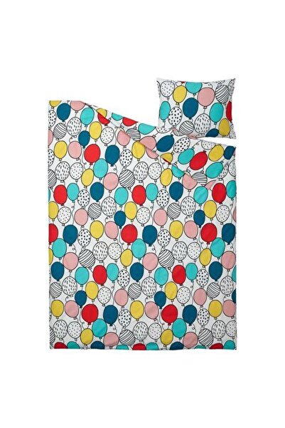 IKEA Children's Duvet Cover Set with Colorful Balloons Single Blue Color Meridyendukkan 150X200 Without Sheets