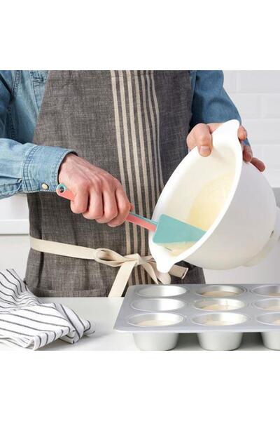 IKEA Pasta Spatulası Tekli Pembe-Turkuaz Renk 25 Cm Pratik Mutfak Gereçleri