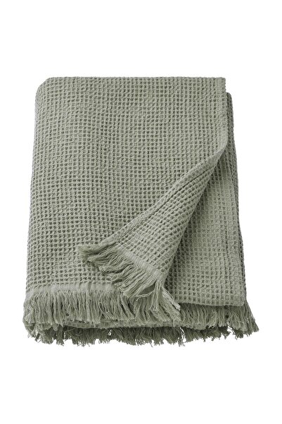 IKEA Prosop de baie-plajă, culoare verde apă 100x150 cm țesut carouri bumbac-...
