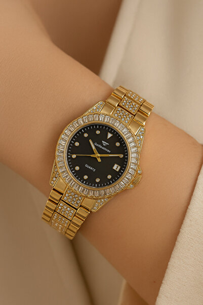 Goldpower Taşlı Metal Kordon Kadın Kol Saati