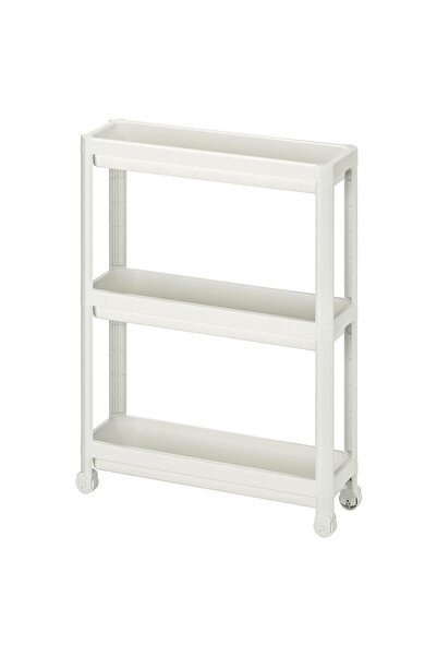 IKEA Masuta de servire Alb 54x18x71 cm Organizator Bucatarie-Baie 3 Nivele cu Roti