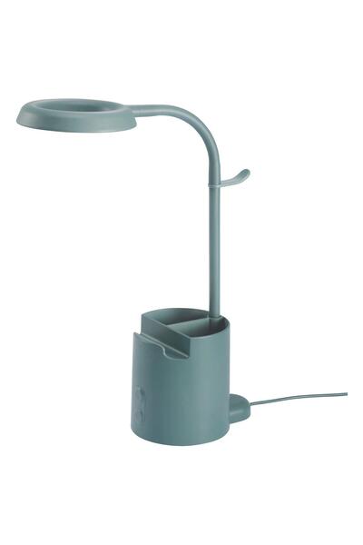IKEA LED'li Çalışma Lambası, Turkuaz Renk 30 cm Çok Yönlü Masa Lambası