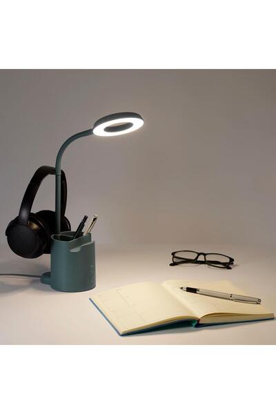 IKEA LED'li Çalışma Lambası, Turkuaz Renk 30 cm Çok Yönlü Masa Lambası