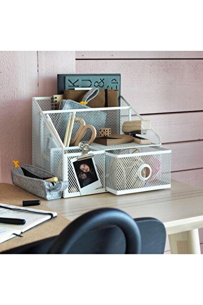IKEA Metal Desktop Organizer 25X20 cm White Color Desktop Organizer