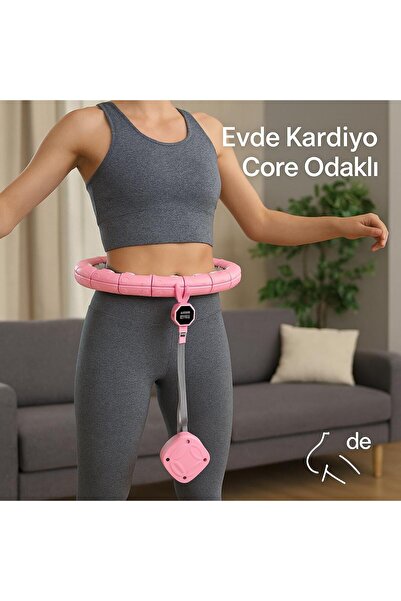 Leyaton Akıllı Hula Hoop Çemberi 24 Bölüm Parça Mor Renk Fitness Spor Egzersiz Halkası Sayaçlı