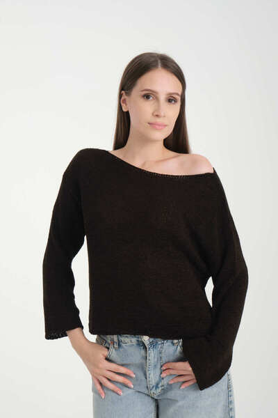 İLKCET MODA Off Shoulder Oversize Women's Sweater