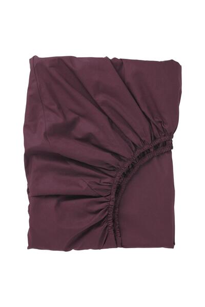 IKEA Double Elastic Sheet Cherry Rotten-Burgundy Color MeridianDukkan 140x200 Cm Cotton