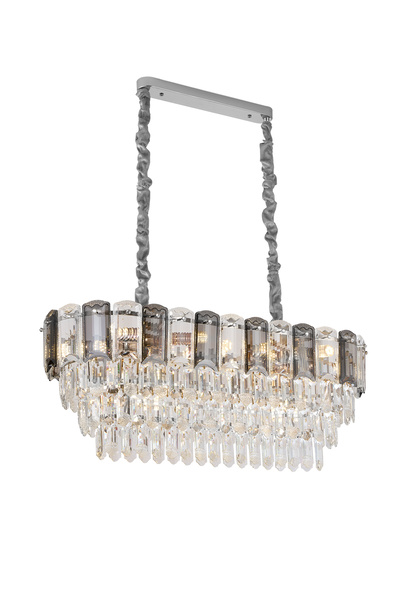 Apliqa Colın 80'Lik Yemek Masası Üstü Krom Kaplamalı Kristalli Avize