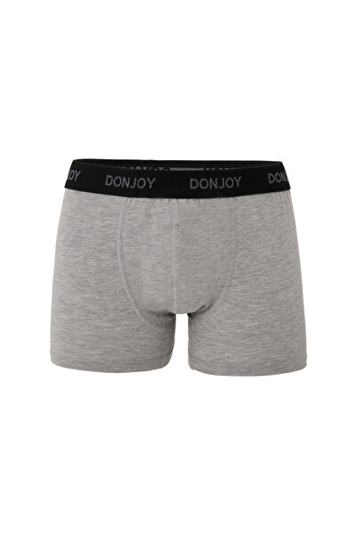 don joy Men's 5-Piece Cotton Combed Cotton Gray Boxers with Elastic Waist