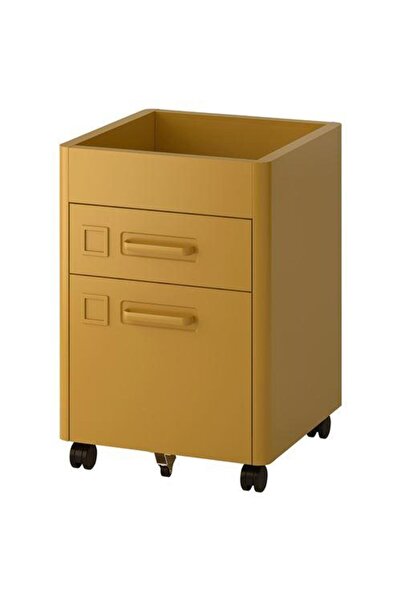 IKEA Çekmeceli Çelik Ofis-Makyaj-Eşya Düzenleyici Keson Hardal Sarı Renk 42x6...