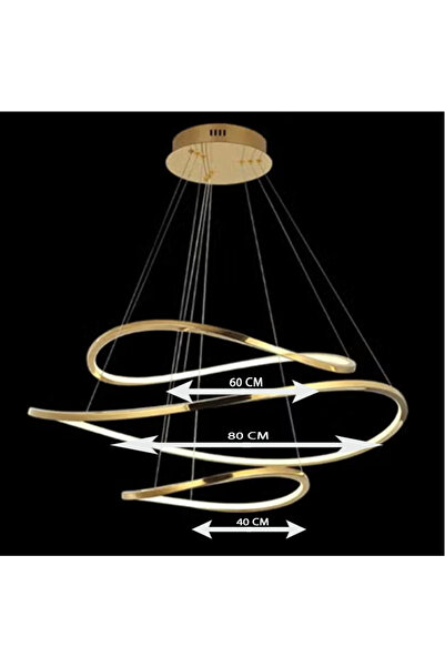 Nerfa ثريا ليد مودرن بتصميم انسيابي فاخر – فريم ذهبي