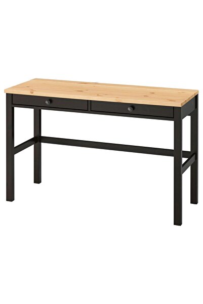 IKEA Çalışma Masası, Venge-Açık Kahverengi HEMNES 120x47 2 Çekmeceli Masif Ahşap