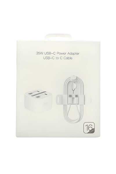 Generic 35W Foldable Wall Charger with Type-C Charging Cable Supports Fast Charging with SIM Ejector Tool White