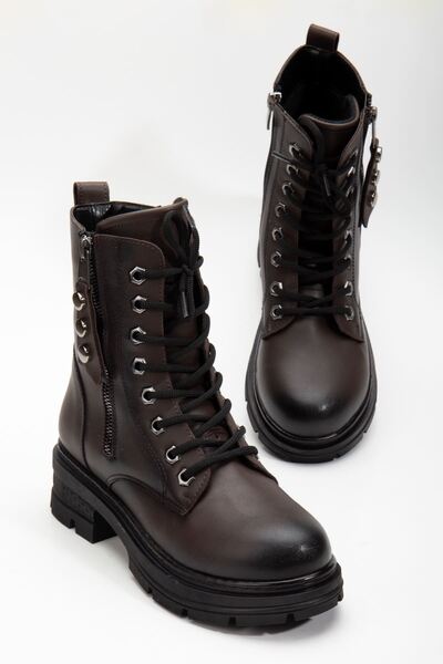 MaskButik Biana Brown Leather Boots