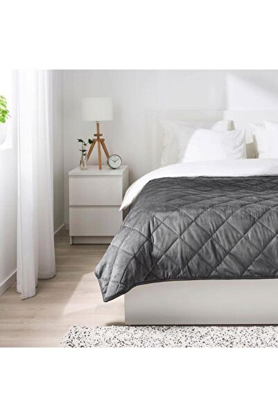 IKEA Kapitoneli Yatak Örtüsü Koyu Gri 260x250 cm Ekstra Yumuşak