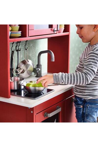 IKEA Oyuncak Metal Tencere Seti Minyatür Çocuk Oyuncak Pişirme Seti Oyun Mutfağı
