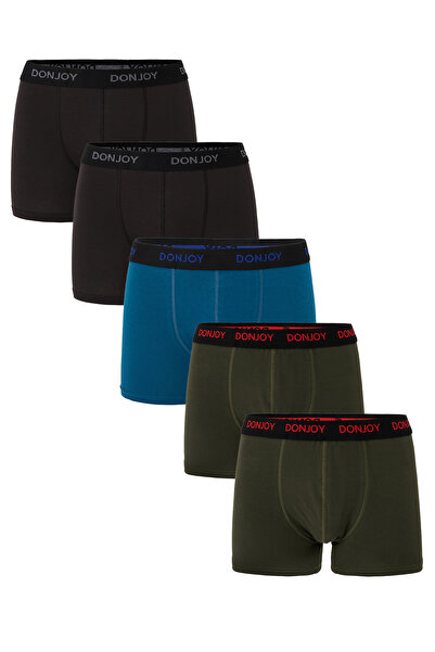 don joy Boxeri pentru bărbați, 5 bucăți, din bumbac, lycra și bumbac pieptăna...