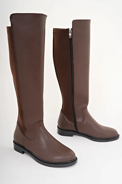 Lölük Moda Women's Daily Boots Elastic Strec Enpar Coffee Skin 41-42- Available