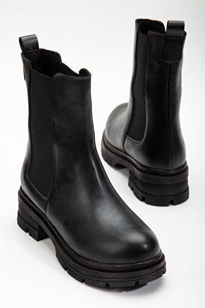 MaskButik Luna Yanı Lastikli Cilt Bot Siyah