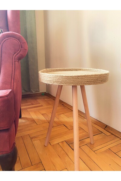 AEKI Design&Art Decorative Multi-Purpose Wooden Leg Wicker Basket - Home Decoration - Wicker Basket