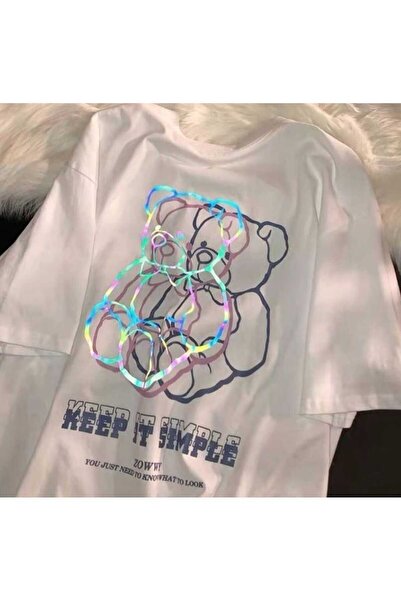 Elvino تي شيرت راكات مطبوع عليه دمية دب كبير الحجم للجنسين