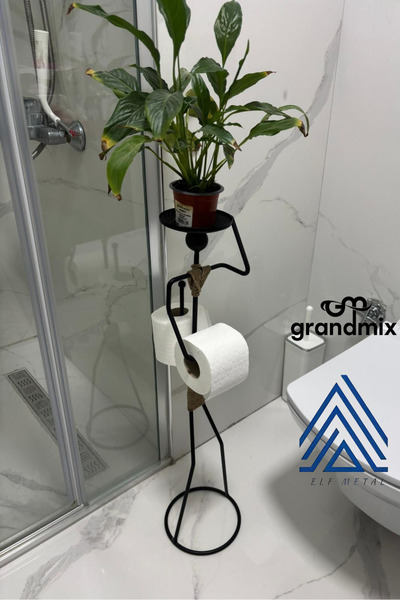 Grandmix شماعة ورق التواليت المزخرفة مع حامل مناديل المرحاض على شكل إنسان مع حامل مناديل المرحاض الاحتياطي