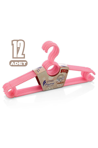 Beray 12 Adet Pembe İnci Askı Elbise Askısı