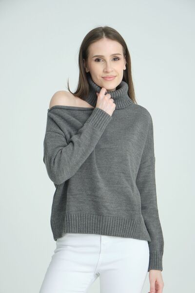 İLKCET MODA Pulover oversize cu umeri înalți