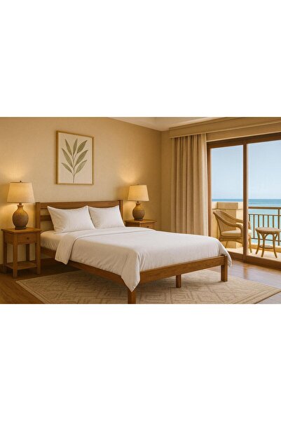 pinoxi Masif Ahşap Karyola Çift Kişilik 160x200 Cm Doğal Ahşap Ceviz