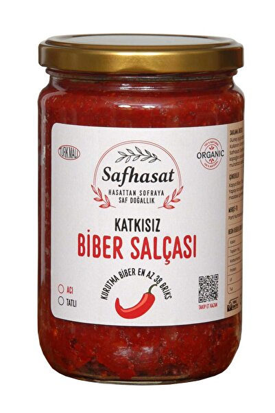 Safhasat katkısız Doğal Ev Yapımı Tatlı Biber Salçası 1 Kg Cam Kavanoz