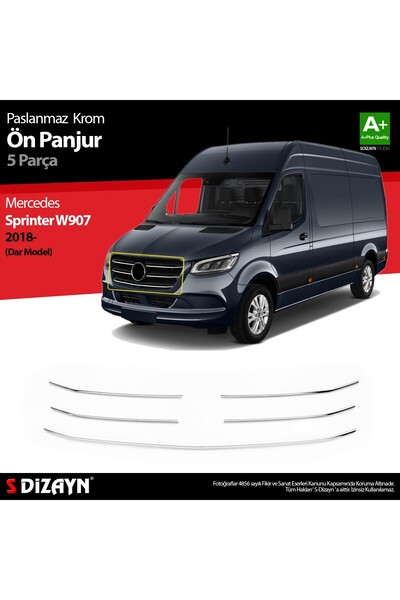 S Dizayn S-Dizayn Mercedes Sprinter W907 Krom Ön Panjur Dar Model 5 Prç 2018 ...