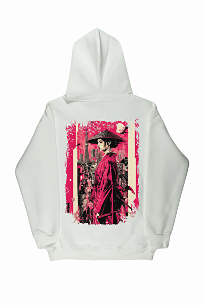 By Caspita Fashion Lenithra Geisha З принтом на спині Унісекс Oversize Біла худі