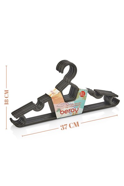 Beray 12 Pieces Black Plastic Clothes Hangers