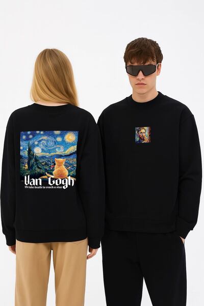 By Caspita Fashion Lenithra Starry Night μπροστινό και πίσω εμπριμέ Unisex Ov...