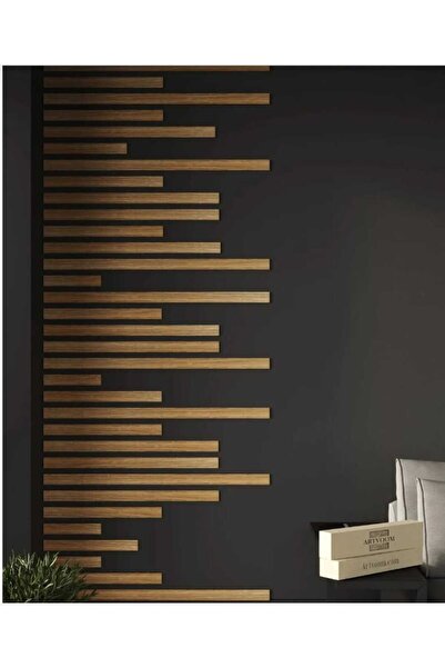 Genel Markalar Duvar Dekorasyon Çıtası 5 Farklı Ebat (100CM 80CM 60CM 40CM 20CM)toplam 25 Adet Panel Ceviz Renk