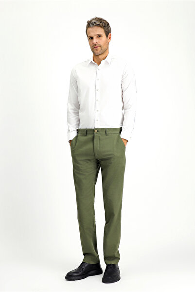 Kiğılı Μακρυμάνικο Slim Fit Slim Fit Κλασικό βαμβακερό πουκάμισο με μοτίβο χωρίς σίδηρο