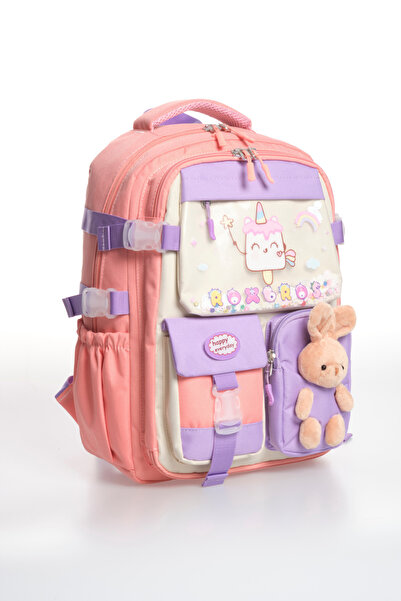 Roxbros Kore Kawaii Tarzı Dondurma Desenli Çok Bölmeli Ilkokul Sırt Çantası, Kız Çocuk Okul Çantası