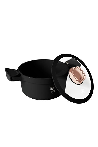 Berlinger Haus Pot with lid 20 cm 2.8L Black Rose Berlinger Haus BH 1456, non-stick coating, black
