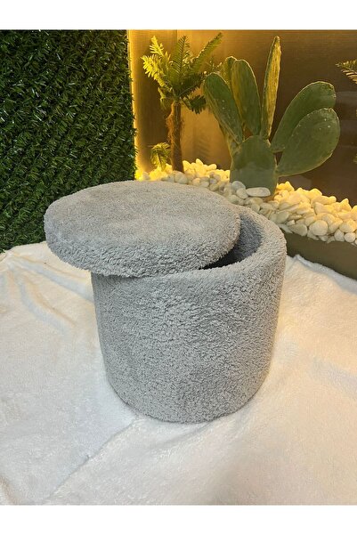 eda hacıoğlu edam bedding group Teddy Kumaşlı Sandıklı Yuvarlak Puf