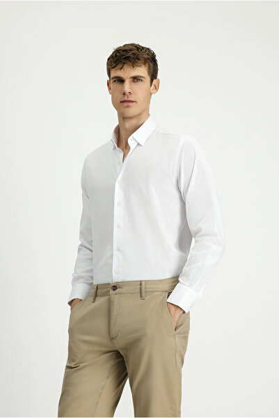 Kiğılı Πουκάμισο Oxford με μακρύ μανίκι με μοτίβο βαμβακερό γιακά με κουμπιά