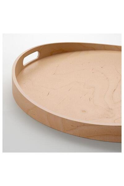 IKEA Tepsi Masif Huş Ağacı Şeffaf Vernik 44 cm